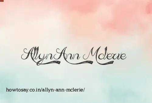 Allyn Ann Mclerie