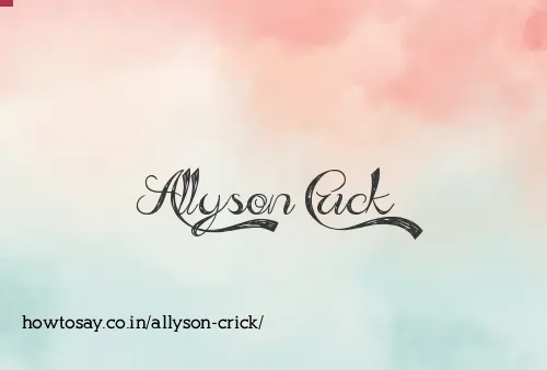 Allyson Crick