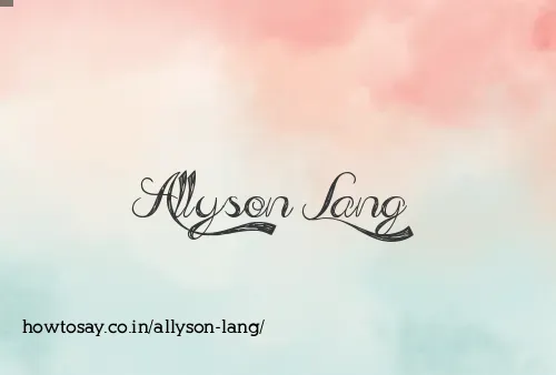 Allyson Lang