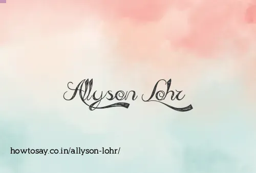 Allyson Lohr