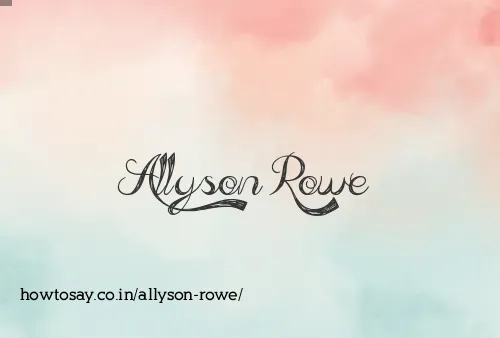 Allyson Rowe