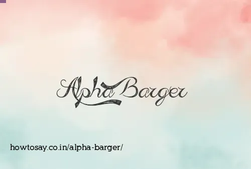 Alpha Barger