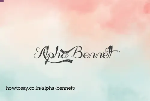 Alpha Bennett