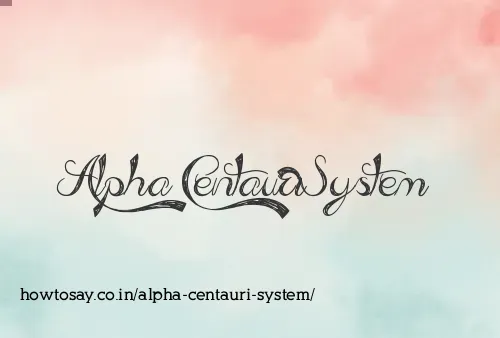 Alpha Centauri System