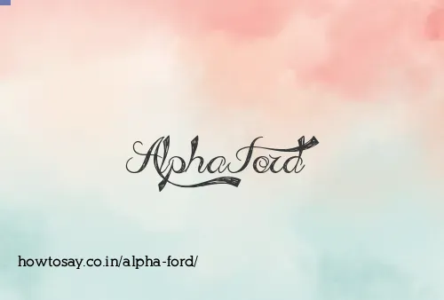 Alpha Ford