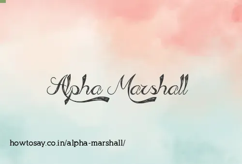 Alpha Marshall