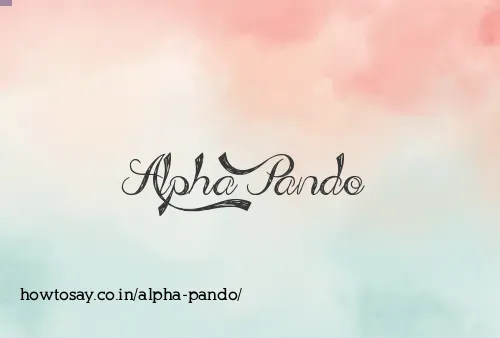 Alpha Pando
