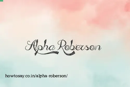 Alpha Roberson