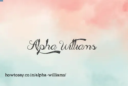 Alpha Williams