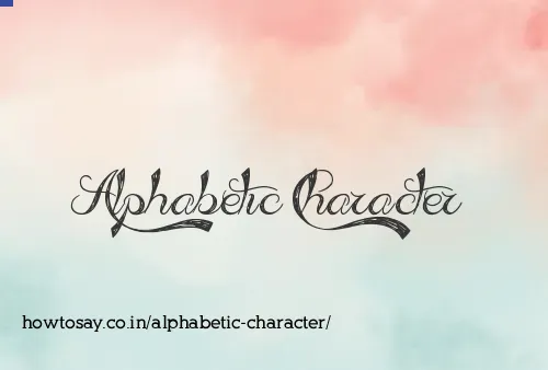 Alphabetic Character