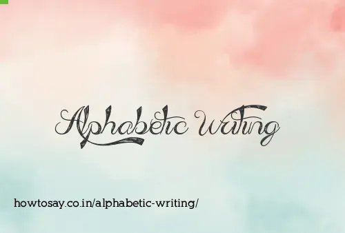 Alphabetic Writing