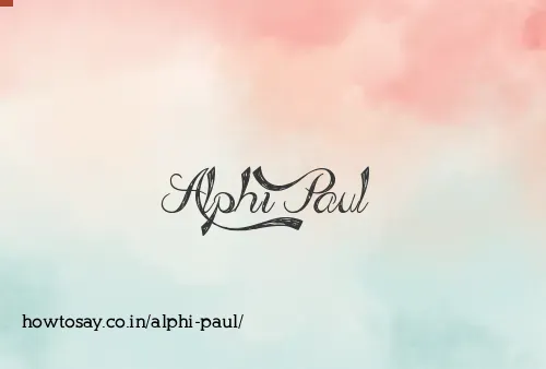 Alphi Paul