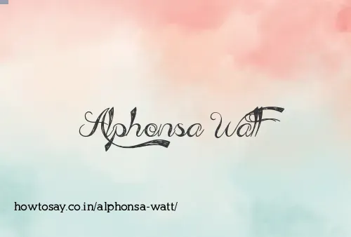 Alphonsa Watt
