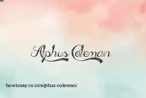 Alphus Coleman