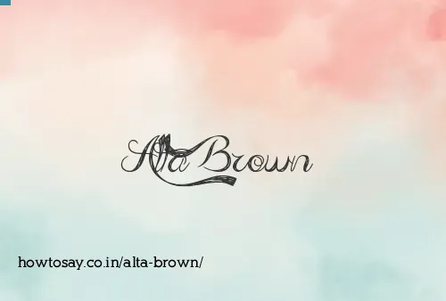 Alta Brown
