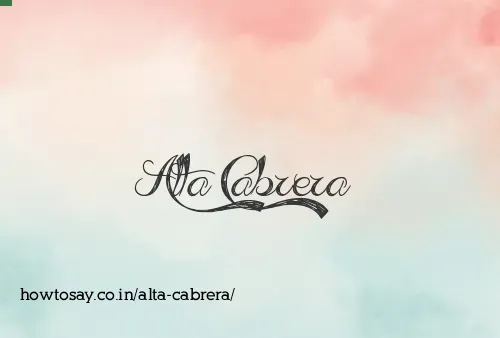 Alta Cabrera