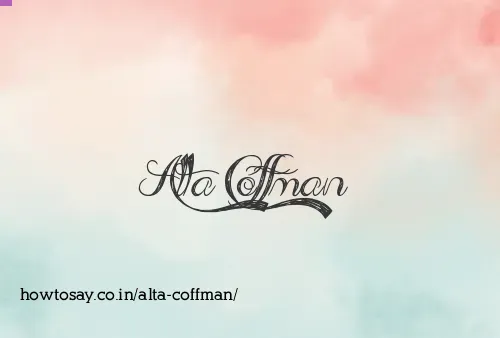 Alta Coffman