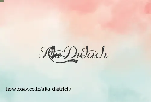 Alta Dietrich