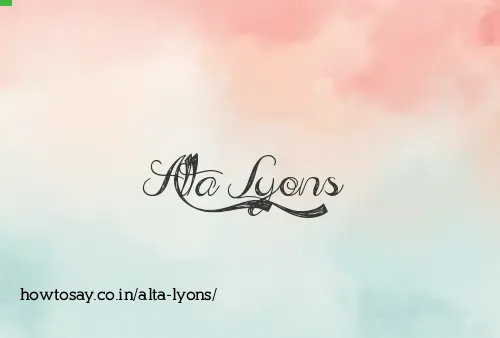 Alta Lyons