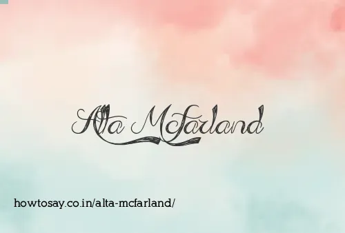 Alta Mcfarland