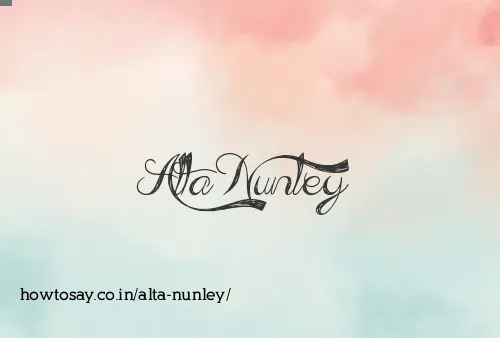 Alta Nunley