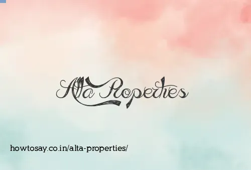 Alta Properties