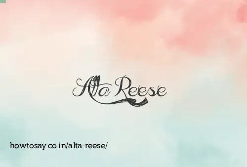 Alta Reese