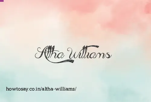 Altha Williams