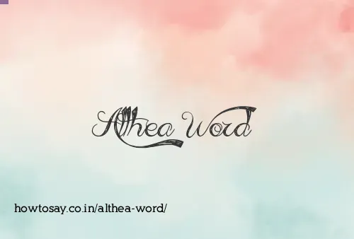 Althea Word