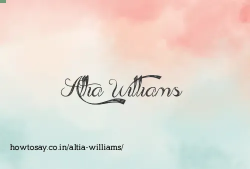 Altia Williams