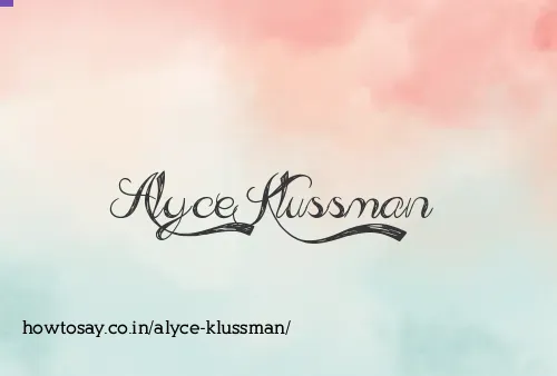 Alyce Klussman