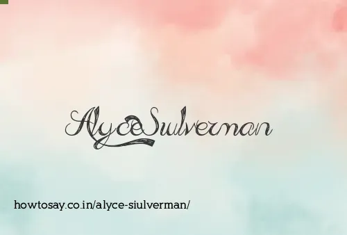 Alyce Siulverman