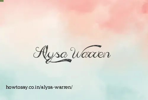 Alysa Warren