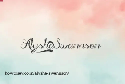Alysha Swannson