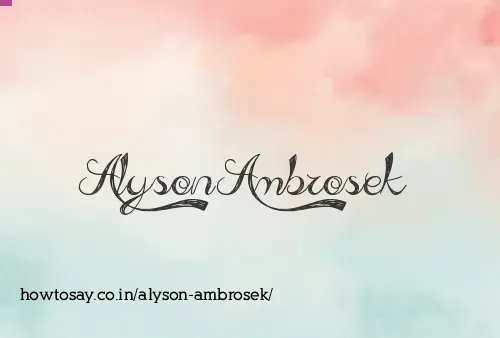 Alyson Ambrosek