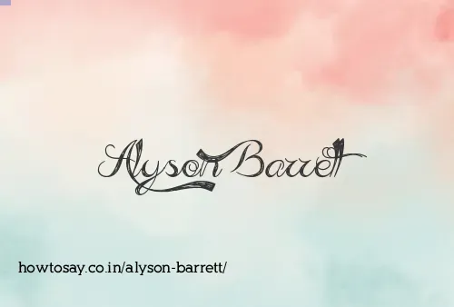 Alyson Barrett