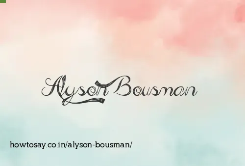 Alyson Bousman