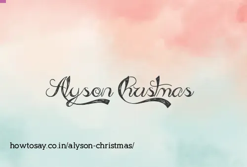 Alyson Christmas