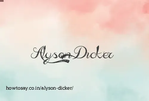 Alyson Dicker