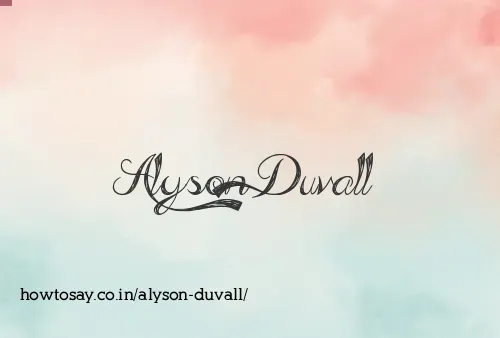 Alyson Duvall