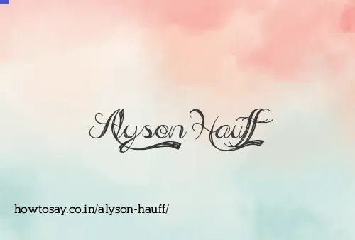 Alyson Hauff