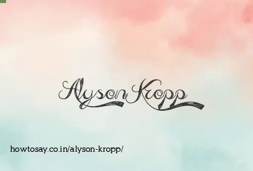 Alyson Kropp