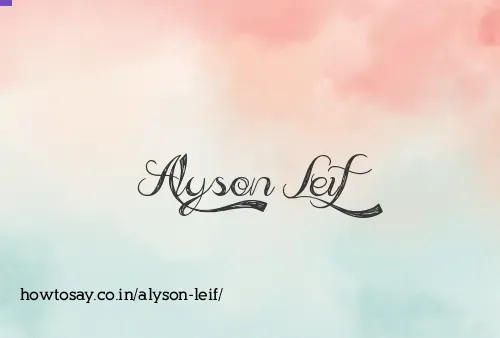 Alyson Leif