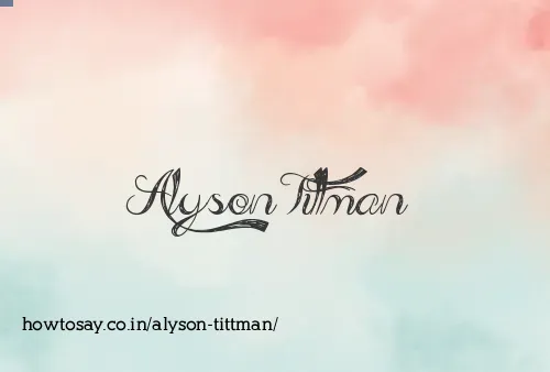 Alyson Tittman