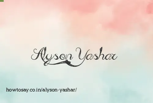 Alyson Yashar