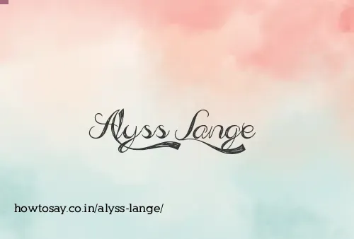 Alyss Lange
