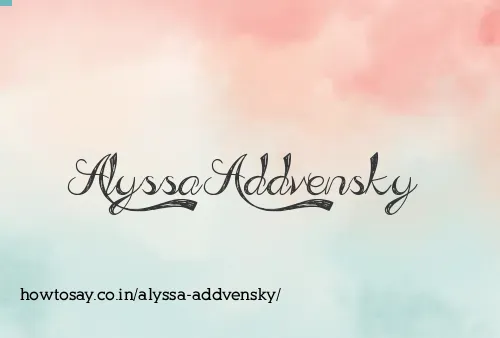 Alyssa Addvensky