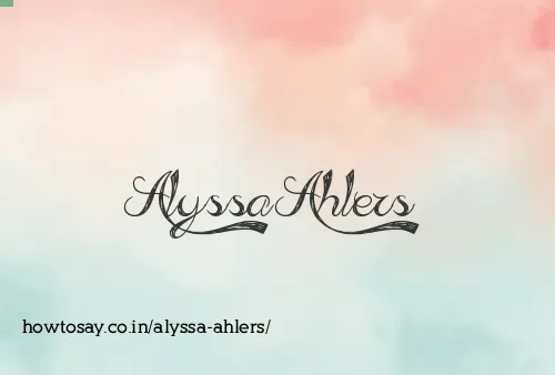 Alyssa Ahlers