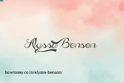 Alyssa Benson