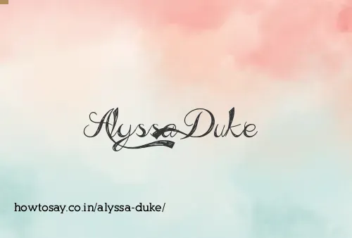 Alyssa Duke